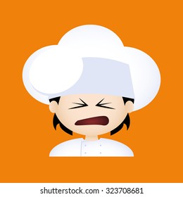 Isolated boy with chef clothes and a facial expression