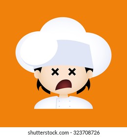Isolated boy with chef clothes and a facial expression