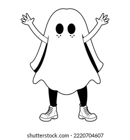 Isolated boy disguised Hallloween costume Vector