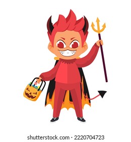 Isolated boy disguised Hallloween costume Vector