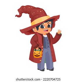 Isolated boy disguised Hallloween costume Vector