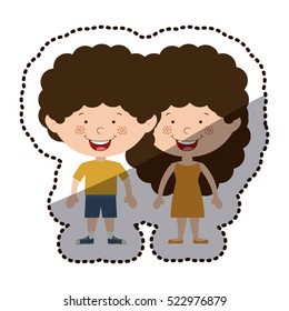 Isolated boy and girl cartoon design
