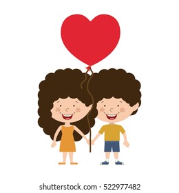 Isolated boy and girl cartoon design