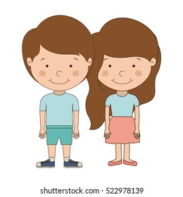 Isolated boy and girl cartoon design