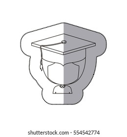 Isolated boy with graduation cap design