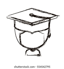 Isolated boy with graduation cap design