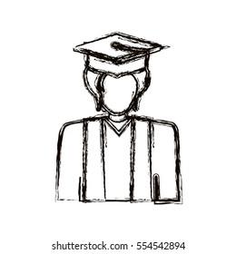 Isolated boy with graduation cap design