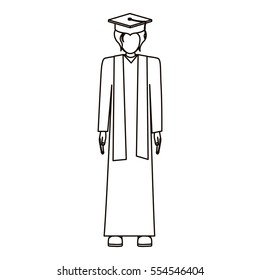Isolated boy with graduation cap design