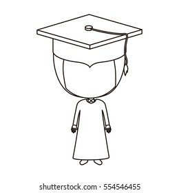 Isolated boy with graduation cap design