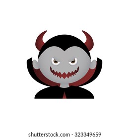 Isolated boy with a halloween costume and a facial expression