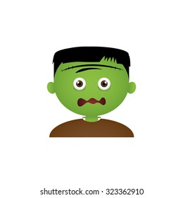 Isolated boy with a halloween costume and a facial expression