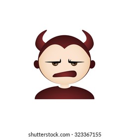 Isolated boy with a halloween costume and a facial expression