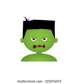 Isolated boy with a halloween costume and a facial expression
