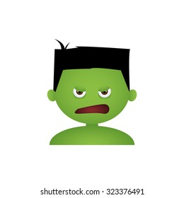 Isolated boy with a halloween costume and a facial expression
