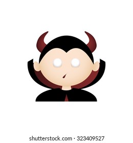 Isolated boy with a halloween costume and a facial expression