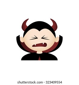 Isolated boy with a halloween costume and a facial expression