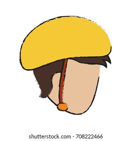 Isolated boy with helmet design