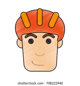 Isolated boy with helmet design