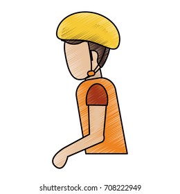 Isolated boy with helmet design