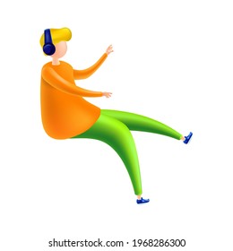 Isolated boy on white background. Vector illustration 3d style.