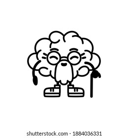 Isolated brain cartoon with a smile face - Vector illustration