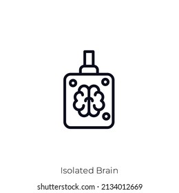 Isolated Brain icon. Outline style icon design isolated on white background