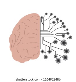 Isolated brain network icon. Artificial intelligence
