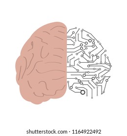 Isolated brain network icon. Artificial intelligence
