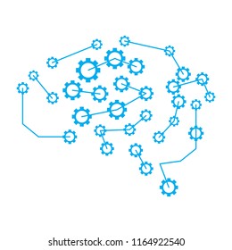Isolated brain network icon. Artificial intelligence