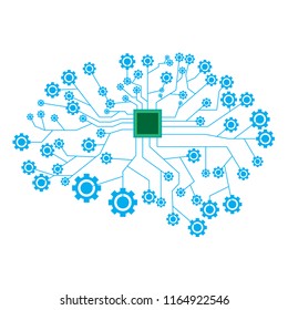 Isolated brain network icon. Artificial intelligence