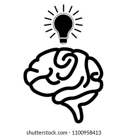 Isolated brain silhouette