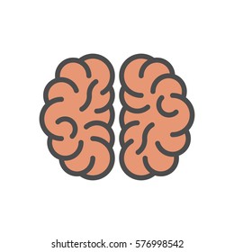 Isolated brains icon on white background. Concept of thinking, brainstrom and intellect.