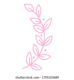 Isolated branch of leaves image - Vector illustration