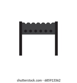 Isolated Brazier Flat Icon. Barbecue Vector Element Can Be Used For Barbecue, Brazier, Bbq Design Concept.