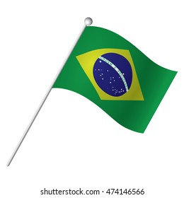 Isolated Brazilian flag, Vector illustration