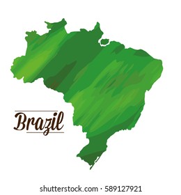 Isolated Brazilian map on a white background, Vector illustration