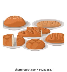 Isolated bread and baguette design