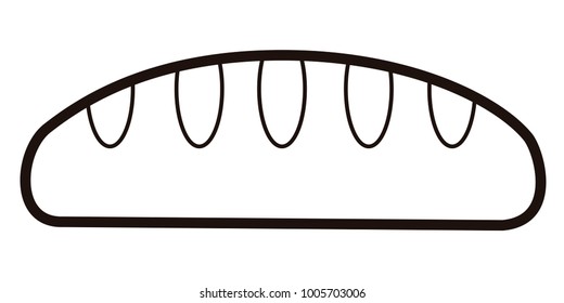 Isolated bread icon on a white background, Vector illustration