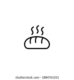 Isolated bread icon vector outline black color.
