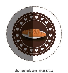 Isolated bread inside seal stamp design