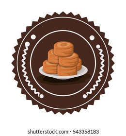 Isolated bread inside seal stamp design