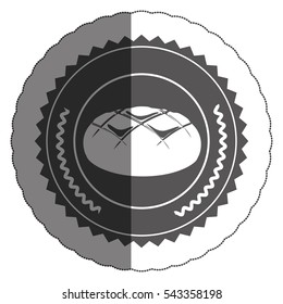Isolated bread inside seal stamp design