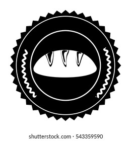 Isolated bread inside seal stamp design