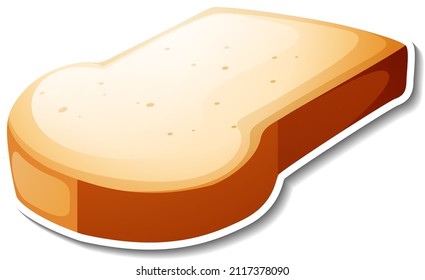 Isolated bread loaf in cartoon style illustration