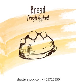 Isolated bread on a textured background with text
