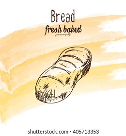 Isolated bread on a textured background with text