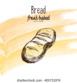 Isolated bread on a textured background with text