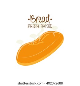 Isolated bread on a white background with text