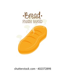 Isolated bread on a white background with text