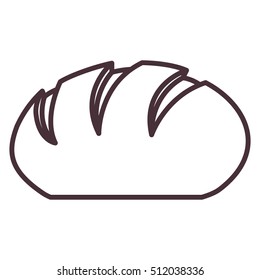 Isolated bread silhouette design